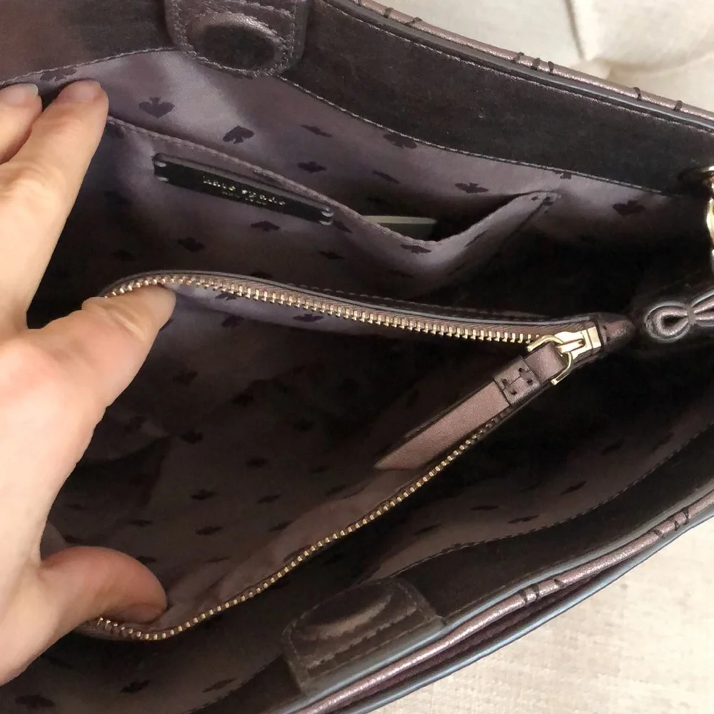 Beautiful bronze Kate Spade purse with gold chain handle - Picture 13 of 14